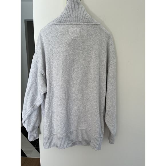 Aerie Women XS/TP Sweatshirt Top Pullover Ribbed Zipper Neck Oversized Casual - Picture 5 of 12